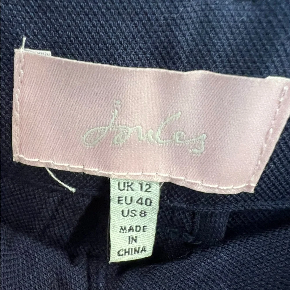 Joules Wide Leg Cropped Tie Belt Pants Navy Blue Size 8 Corpcore, Academia - Picture 7 of 10